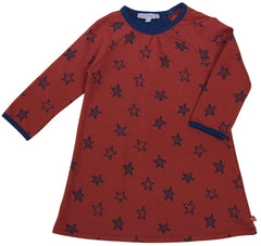 Sweatkleid mit Sterndruck in rost-tintenblau