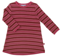 Strickkleid mit Streifen in erika-rost