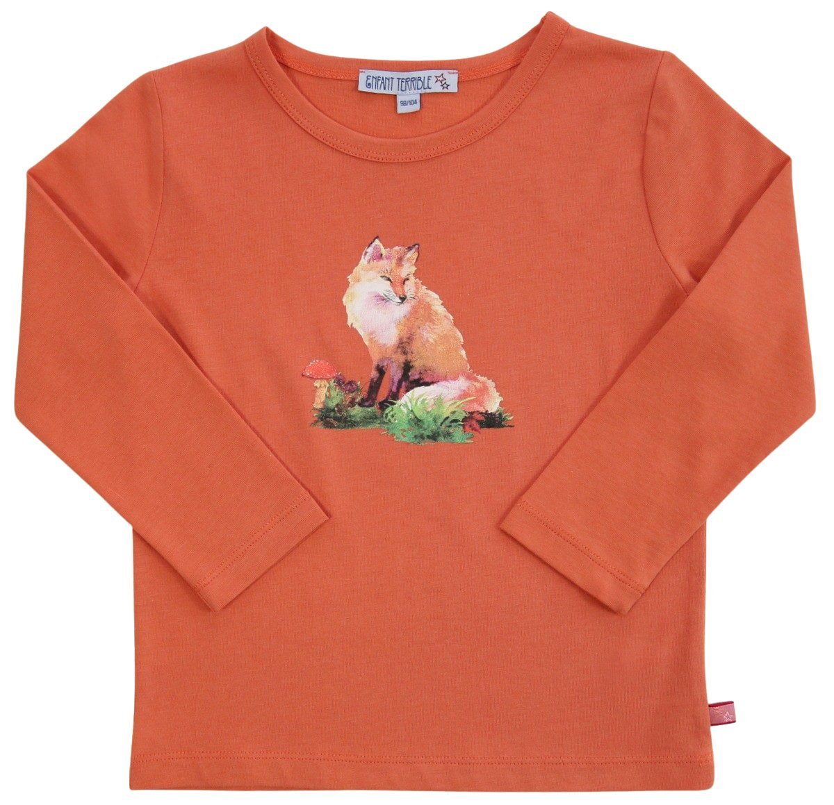 Shirt mit kleinem Fuchsdruck in carrot