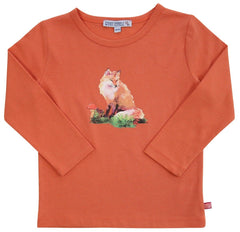 Shirt mit kleinem Fuchsdruck in carrot
