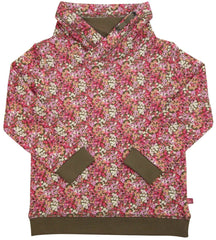Stehkragen Sweatshirt Blümchendruck in dark olive-magenta
