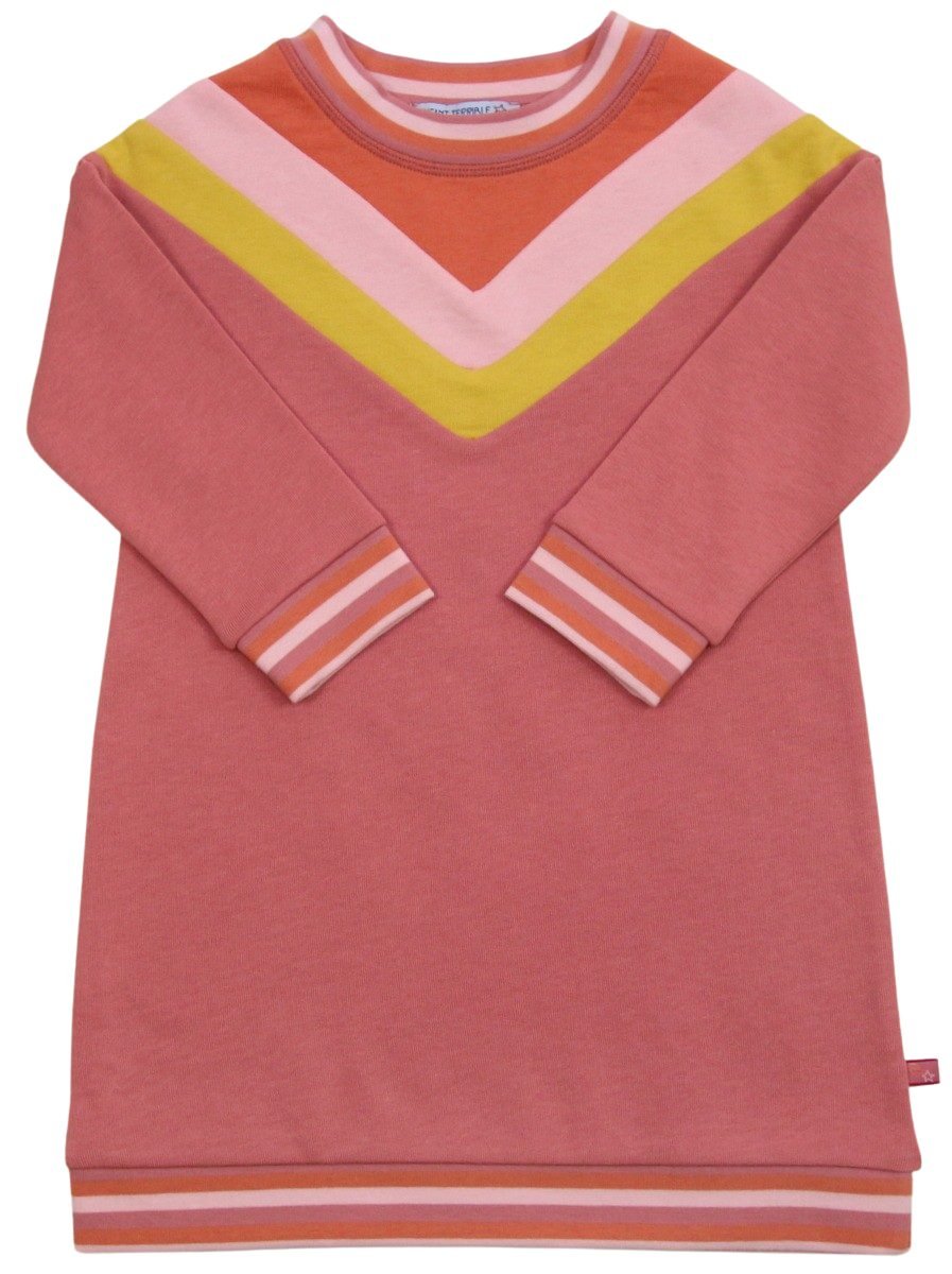 Sweatkleid Colourblocking in dark rosé