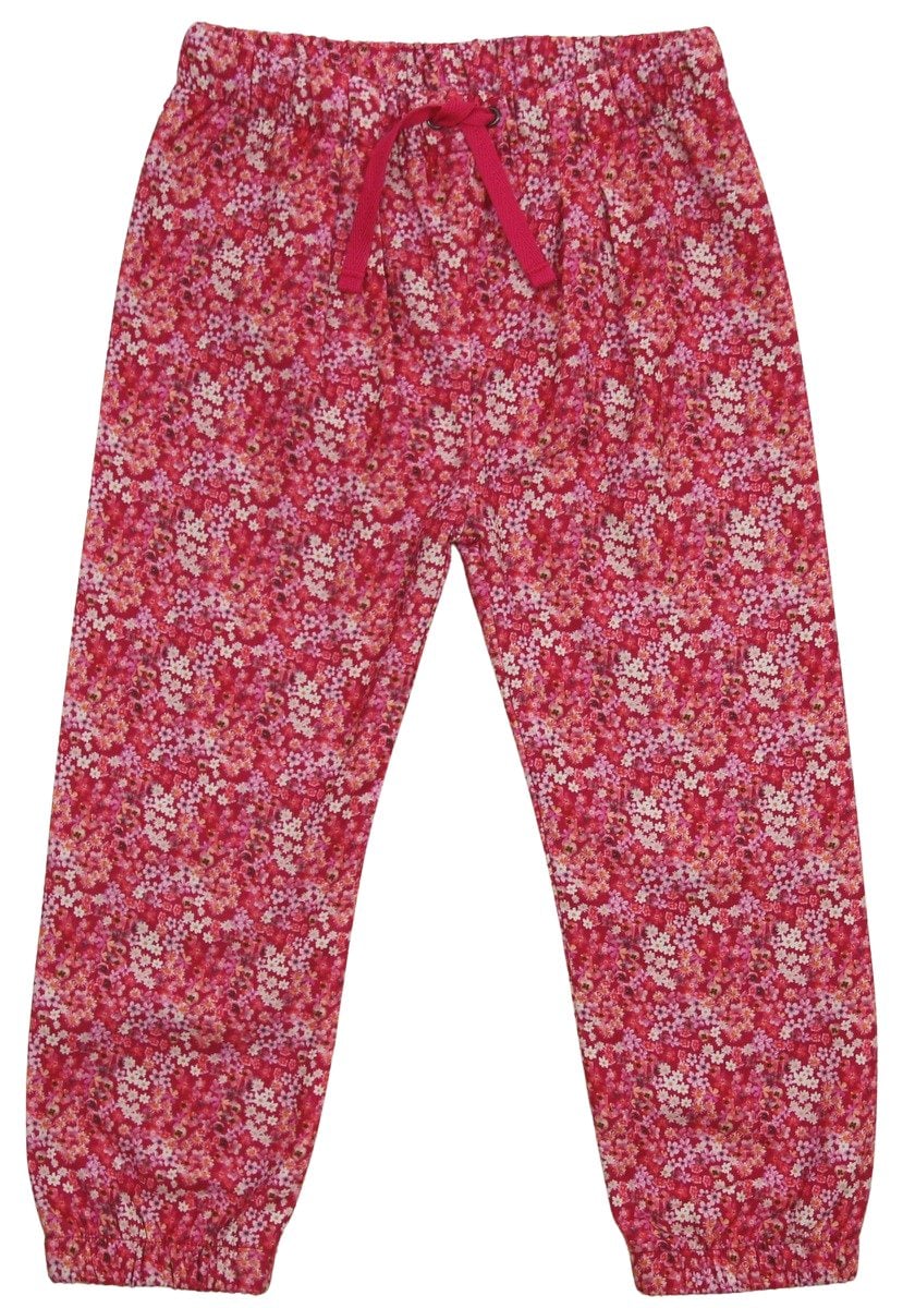 Webhose mit Jerseyfutter Blümchendruck in magenta