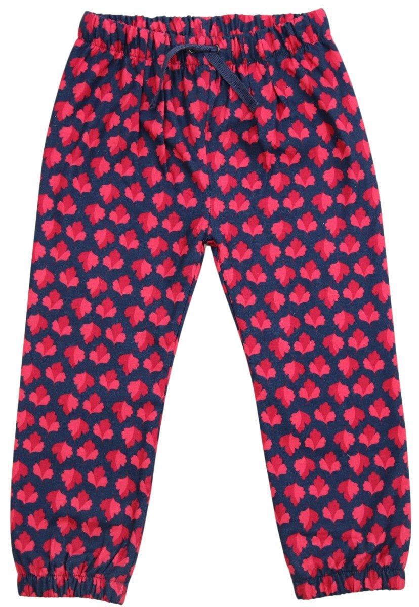 Webhose mit Jerseyfutter Blätterdruck in magenta-midnight