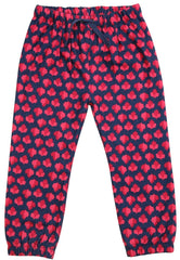 Webhose mit Jerseyfutter Blätterdruck in magenta-midnight