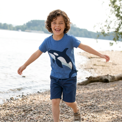 Shirt mit Orkaapplikation in skyblue