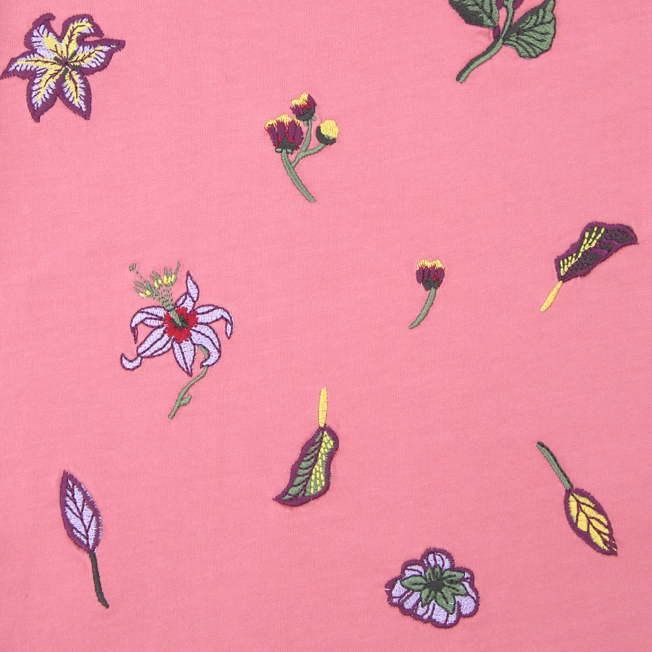 Shirt mit Blumenstickerei in candy pink