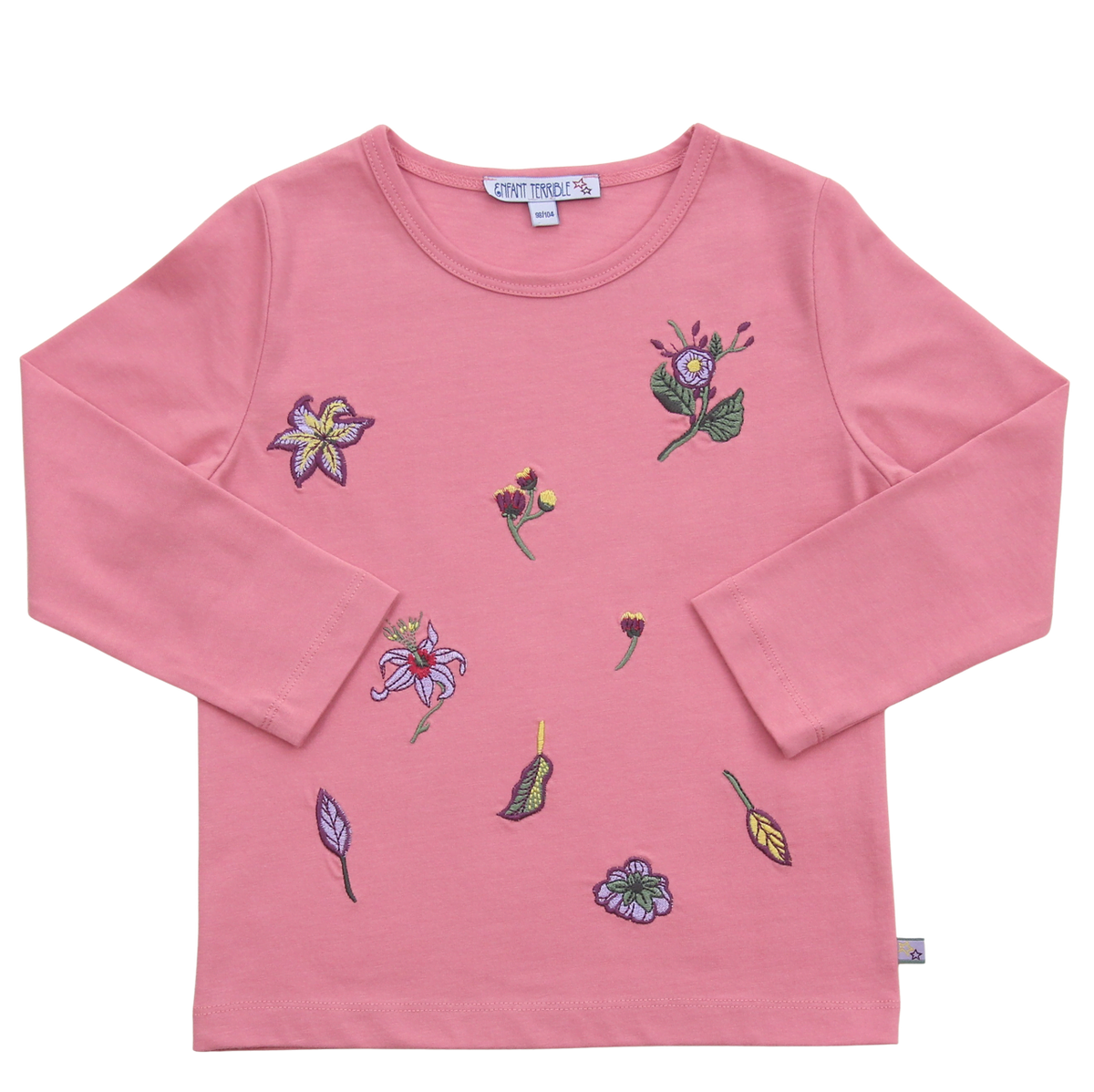 Shirt mit Blumenstickerei in candy pink