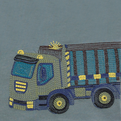 Shirt mit LKW Stickerei in pistachio