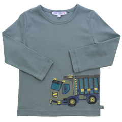 Shirt mit LKW Stickerei in pistachio