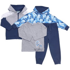 Shirt mit Husky Stickerei in greymelange