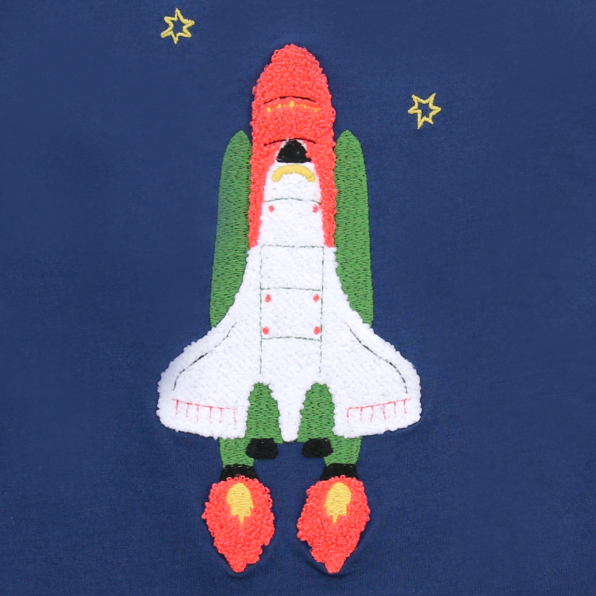 Shirt mit Bouclé Raketenstickerei in midnight