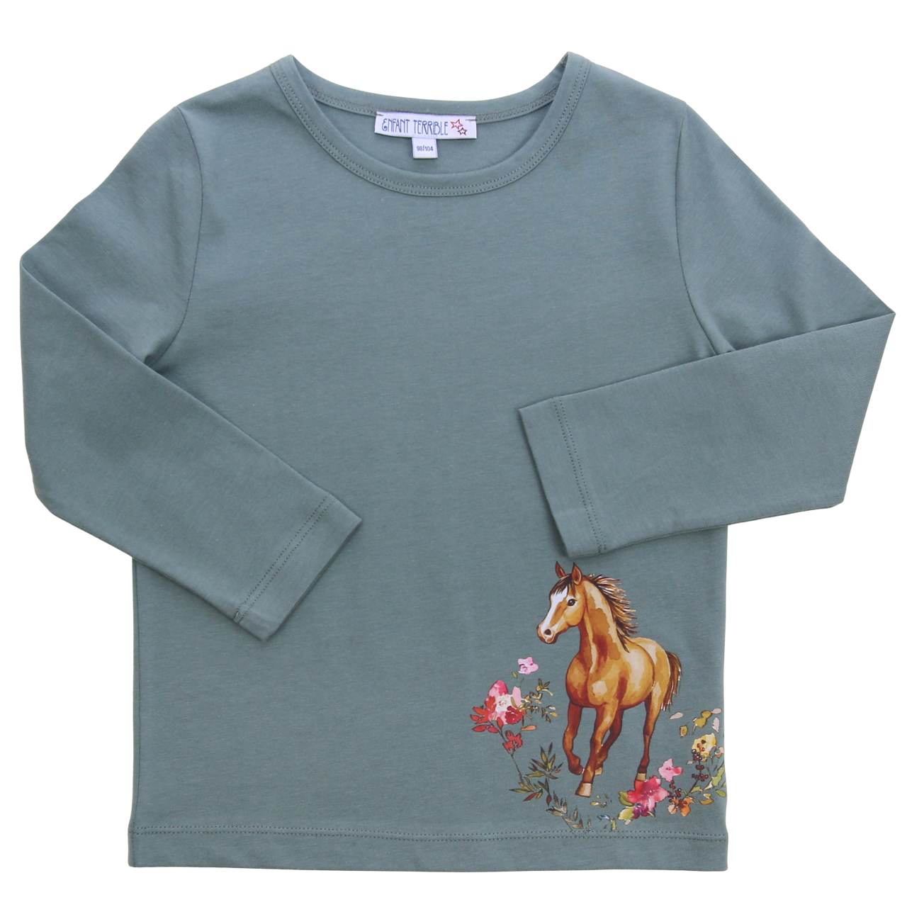 Shirt mit Pferdedruck in pistachio
