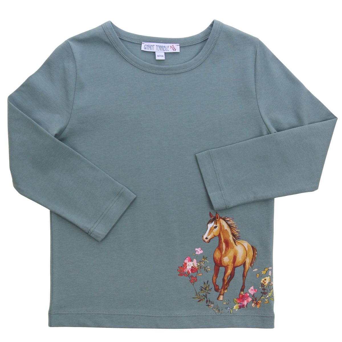Shirt mit Pferdedruck in pistachio