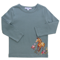 Shirt mit Pferdedruck in pistachio
