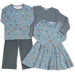 Shirt mit Blätter Alloverdruck in dark turquoise