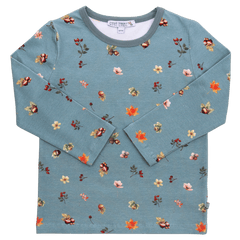 Shirt mit Blätter Alloverdruck in dark turquoise