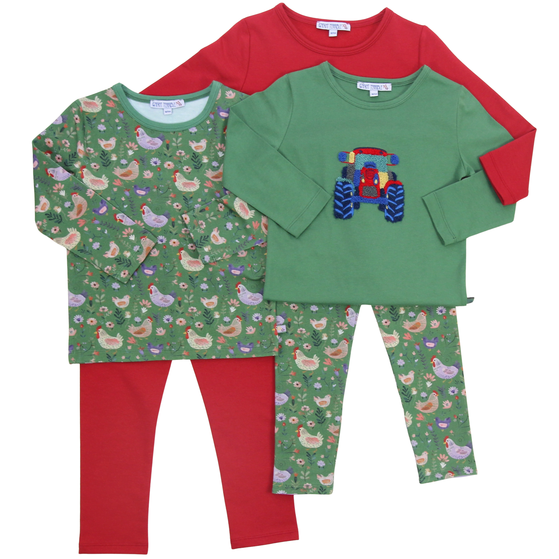 Shirt mit Hühner Alloverdruck in grass
