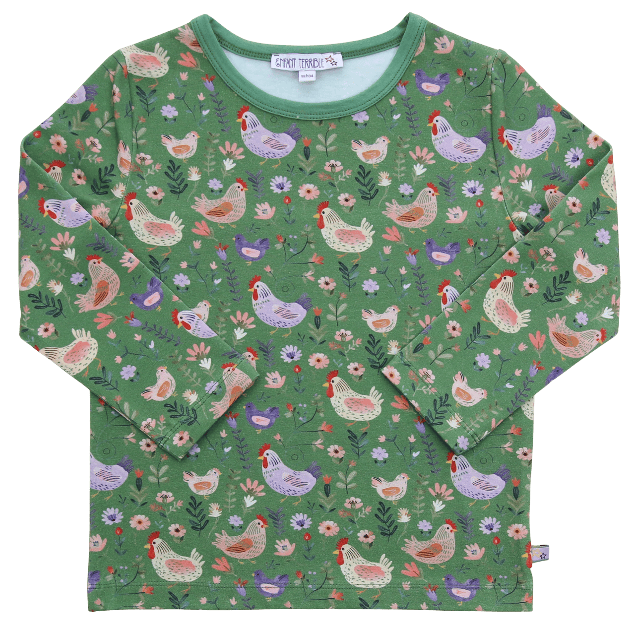 Shirt mit Hühner Alloverdruck in grass