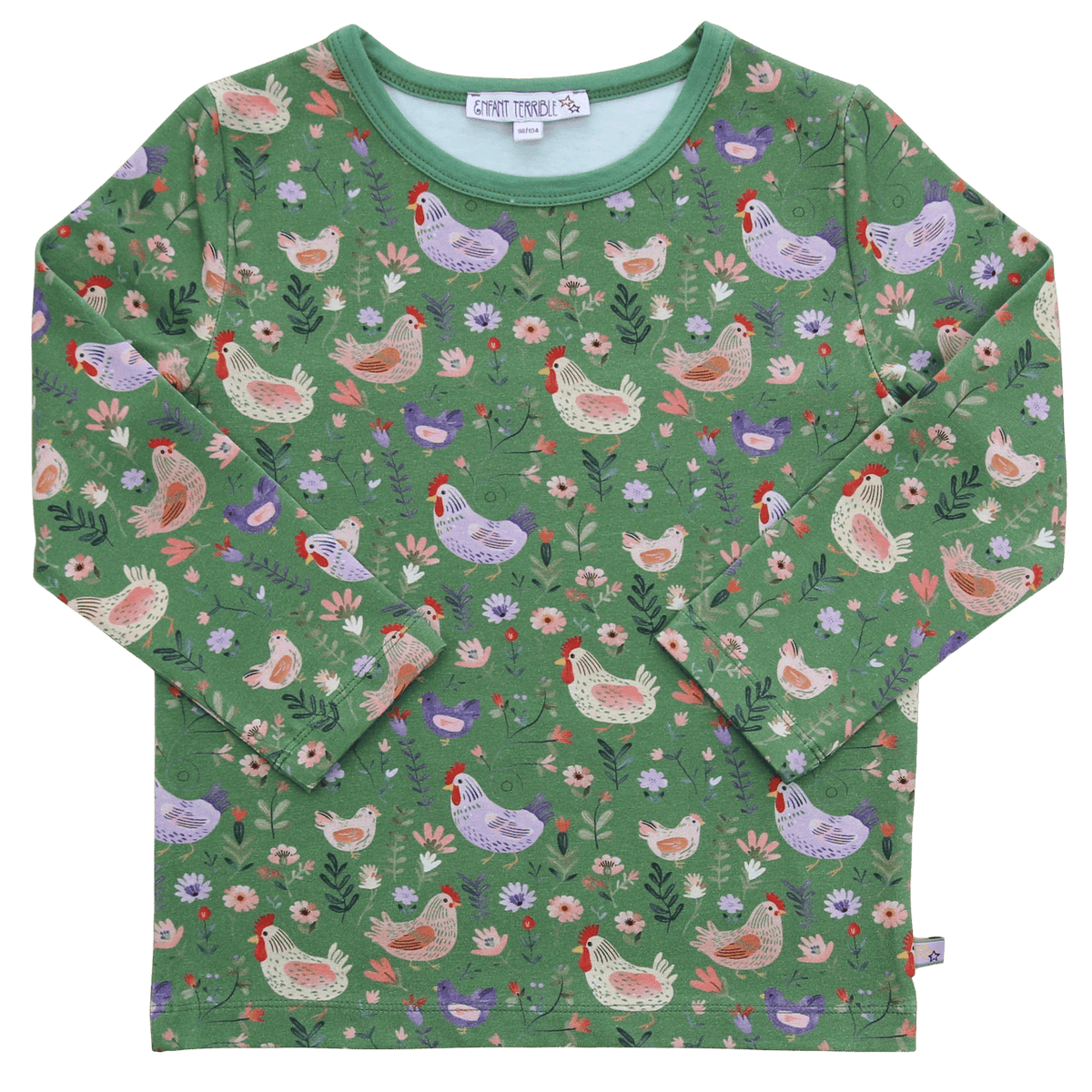 Shirt mit Hühner Alloverdruck in grass