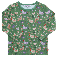 Shirt mit Hühner Alloverdruck in grass