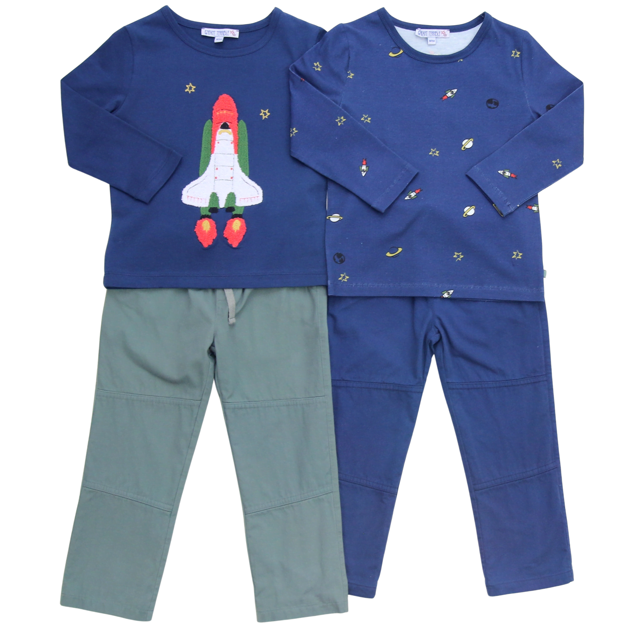 Shirt mit Raketen Alloverdruck in midnight