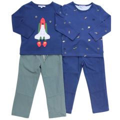 Shirt mit Raketen Alloverdruck in midnight