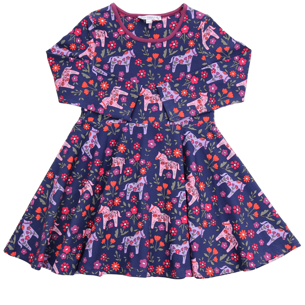 Drehkleid mit Pferdedruck in midnight