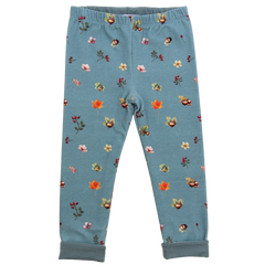 Wendeleggings mit Blätterdruck in dark turquoise