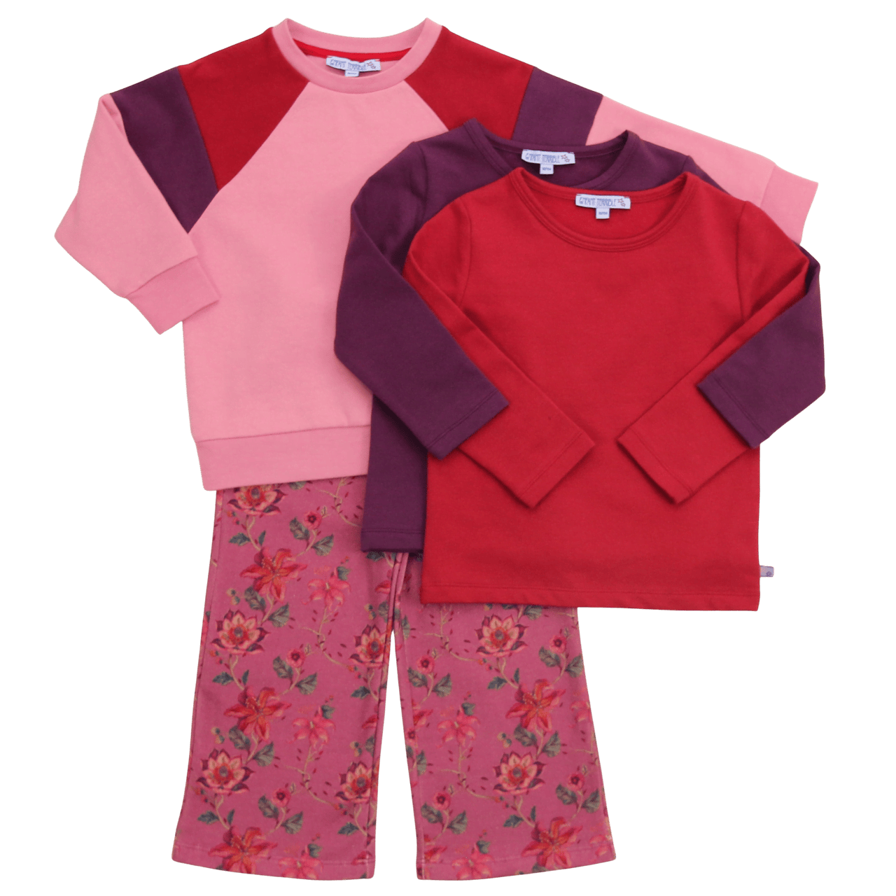 Colourblocking Sweatshirt in candy pink-burnt red