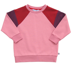 Colourblocking Sweatshirt in candy pink-burnt red