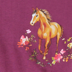 Sweatshirt mit Pferdedruck in aubergine
