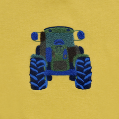 Sweatshirt mit Bouclé Traktorstickerei in light mustard