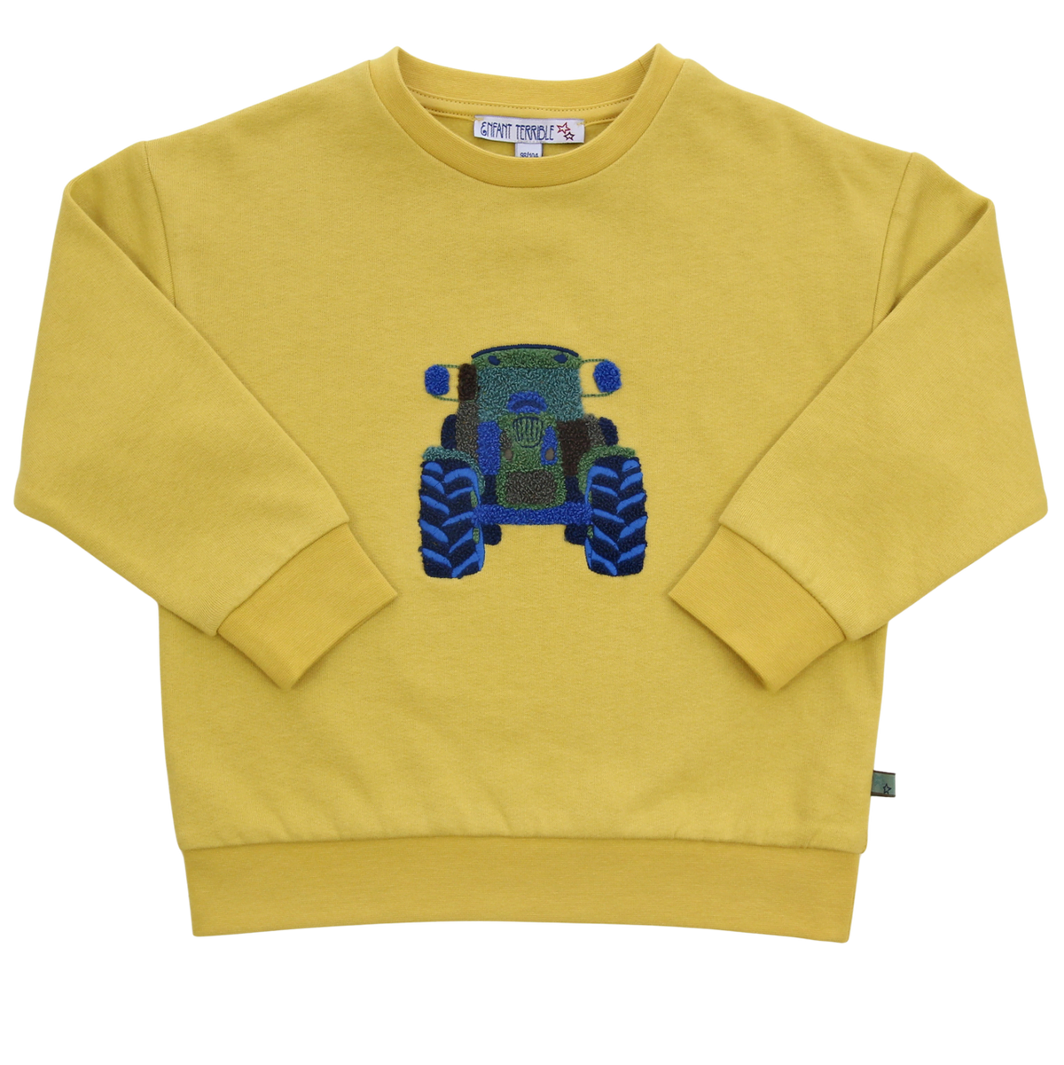 Sweatshirt mit Bouclé Traktorstickerei in light mustard