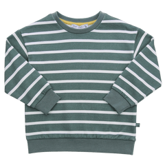Sweatshirt mit Streifen in pistachio-offwhite