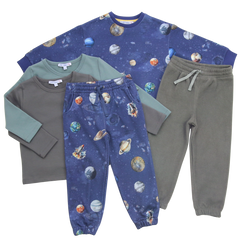 Sweatshirt mit Planetendruck in midnight-greymelange