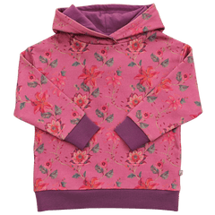 Hoodie mit Blumendruck in light aubergine-burnt red