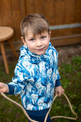 Hoodie mit Huskydruck in midnight-offwhite