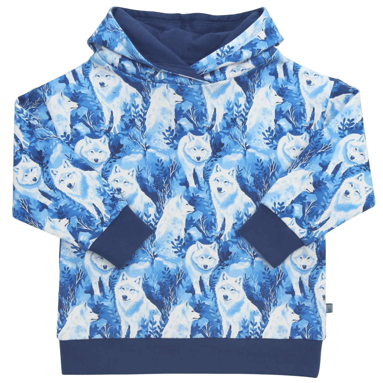 Hoodie mit Huskydruck in midnight-offwhite