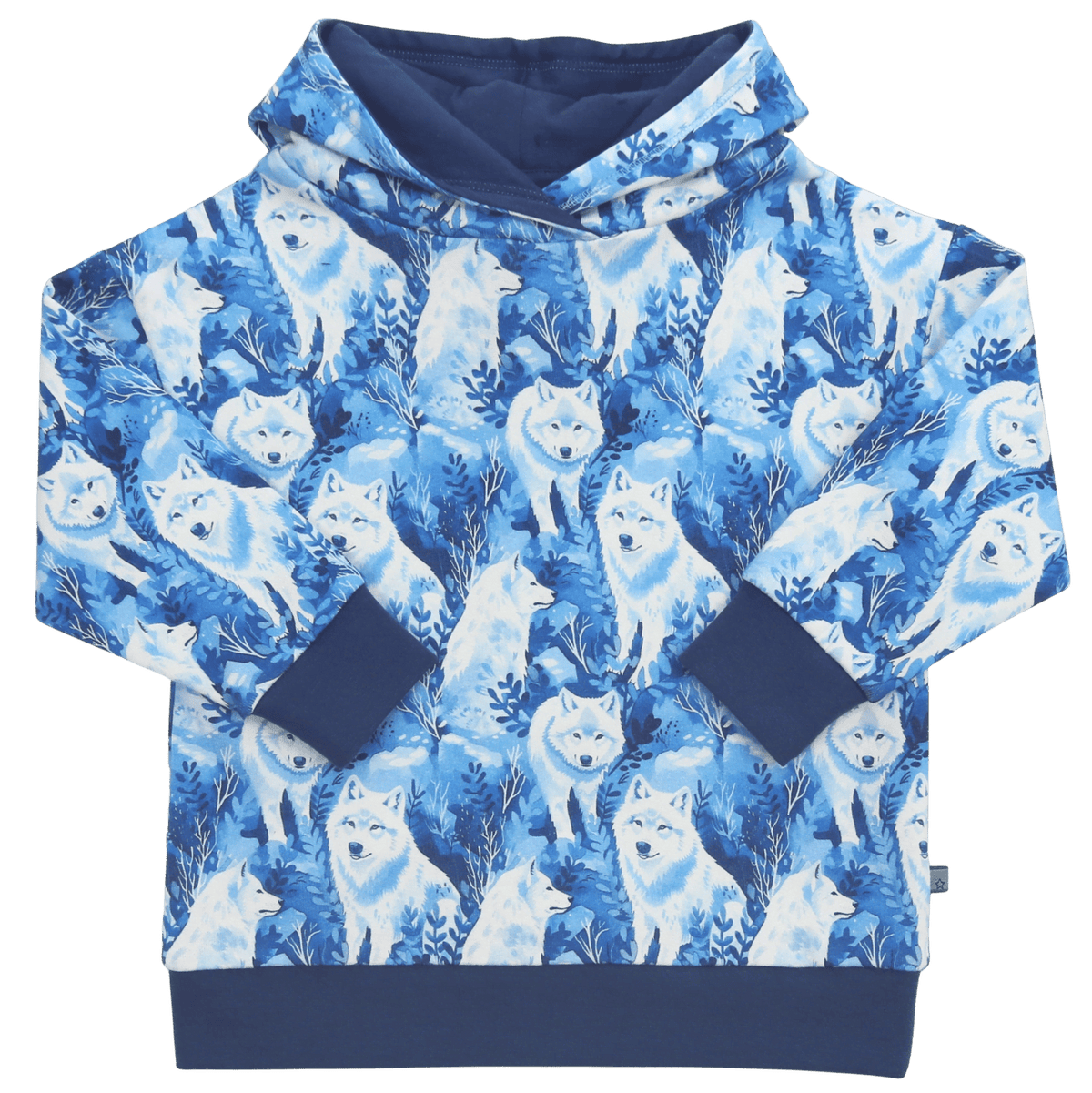 Hoodie mit Huskydruck in midnight-offwhite