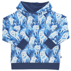 Hoodie mit Huskydruck in midnight-offwhite