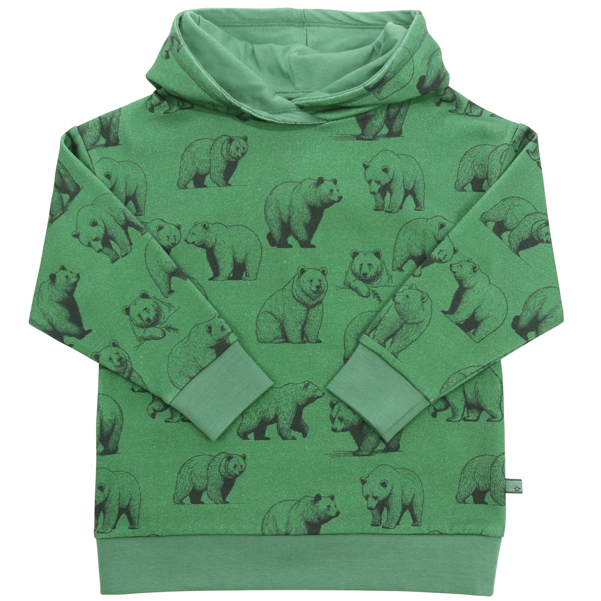 Hoodie mit Bärendruck in grass-moss