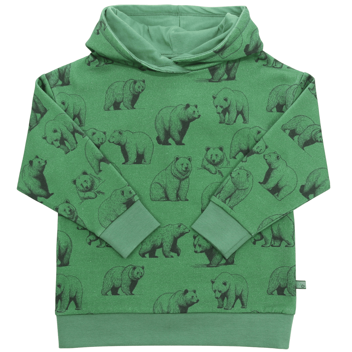 Hoodie mit Bärendruck in grass-moss