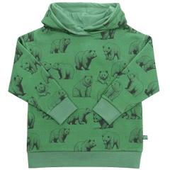 Hoodie mit Bärendruck in grass-moss
