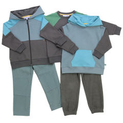 Hoodie Sweatjacke Colourblocking in moss-pistachio