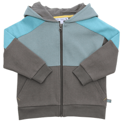 Hoodie Sweatjacke Colourblocking in moss-pistachio