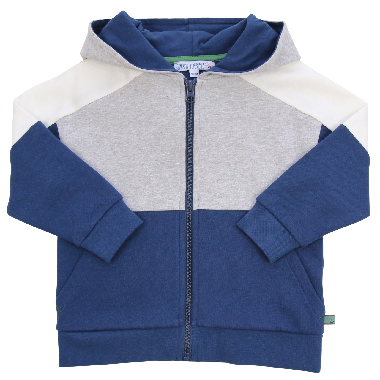 Hoodie Sweatjacke Colourblocking in midnight-greymelange