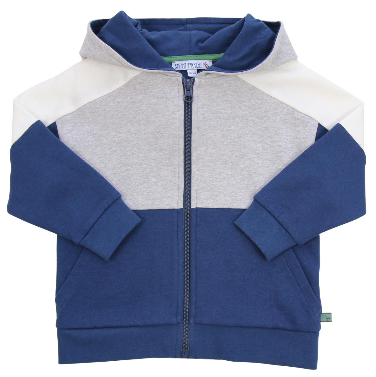 Hoodie Sweatjacke Colourblocking in midnight-greymelange