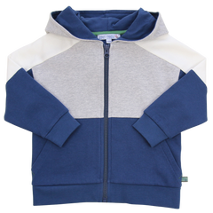 Hoodie Sweatjacke Colourblocking in midnight-greymelange