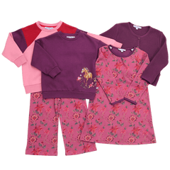 Sweatkleid mit Blumendruck in light aubergine-burnt red